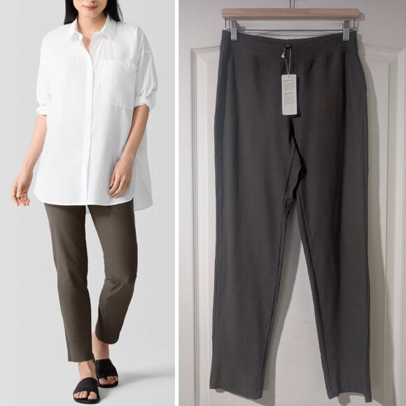 Eileen Fisher | Washable Stretch Crepe Slim Pant - Picture 1 of 13
